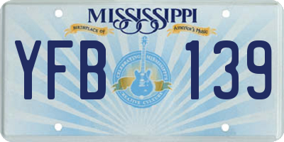 MS license plate YFB139