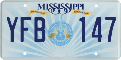 MS license plate YFB147
