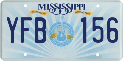 MS license plate YFB156