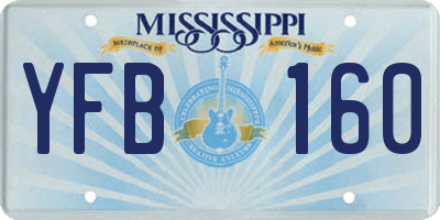 MS license plate YFB160
