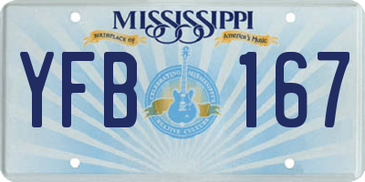 MS license plate YFB167
