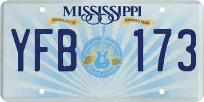 MS license plate YFB173
