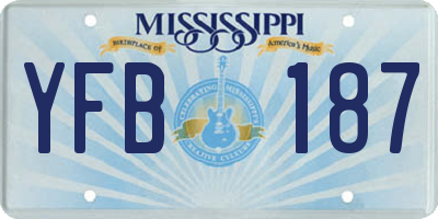 MS license plate YFB187