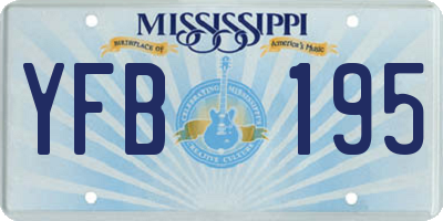 MS license plate YFB195