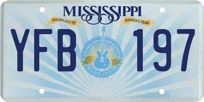 MS license plate YFB197