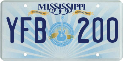 MS license plate YFB200