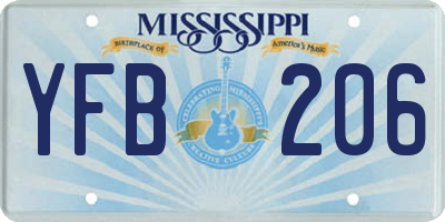 MS license plate YFB206