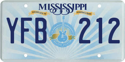 MS license plate YFB212