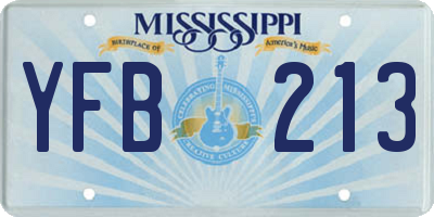 MS license plate YFB213