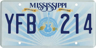 MS license plate YFB214