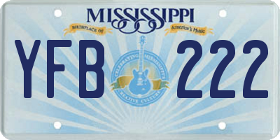 MS license plate YFB222