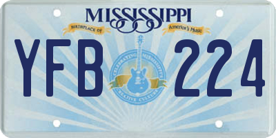 MS license plate YFB224