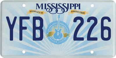 MS license plate YFB226