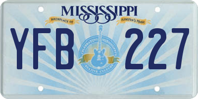 MS license plate YFB227