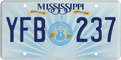 MS license plate YFB237