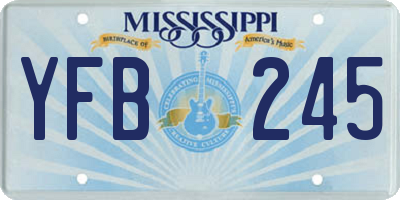 MS license plate YFB245