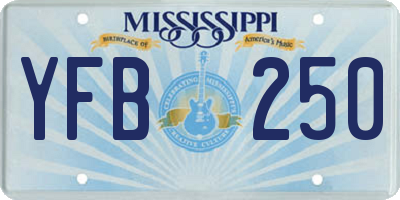 MS license plate YFB250