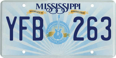 MS license plate YFB263
