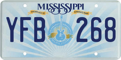 MS license plate YFB268