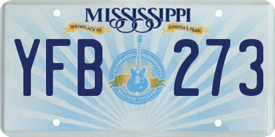 MS license plate YFB273
