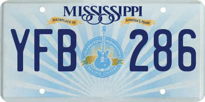 MS license plate YFB286