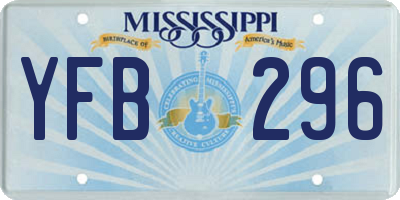 MS license plate YFB296