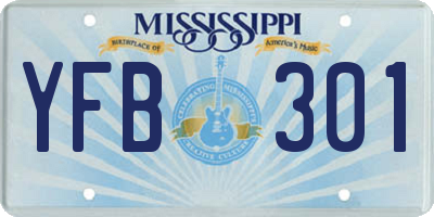 MS license plate YFB301