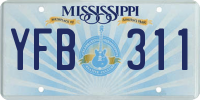 MS license plate YFB311