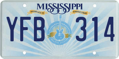 MS license plate YFB314