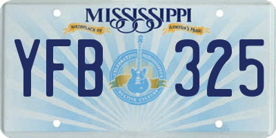 MS license plate YFB325