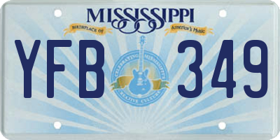 MS license plate YFB349