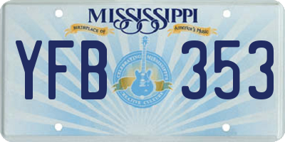 MS license plate YFB353