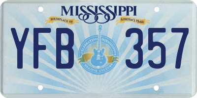 MS license plate YFB357