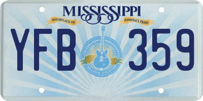 MS license plate YFB359