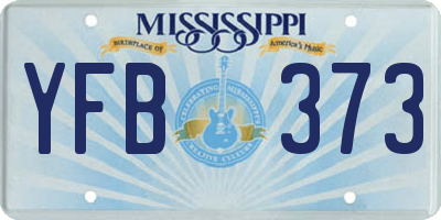 MS license plate YFB373