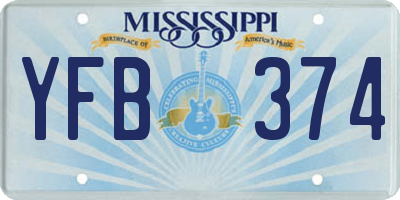 MS license plate YFB374