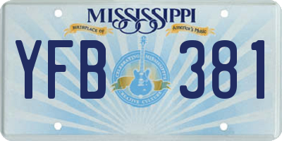 MS license plate YFB381