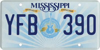 MS license plate YFB390