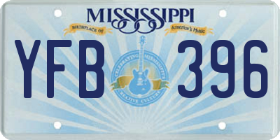 MS license plate YFB396