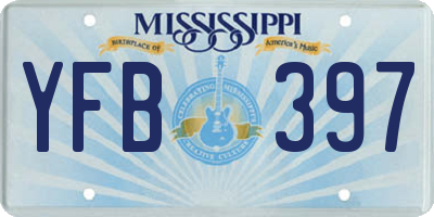 MS license plate YFB397