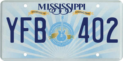 MS license plate YFB402