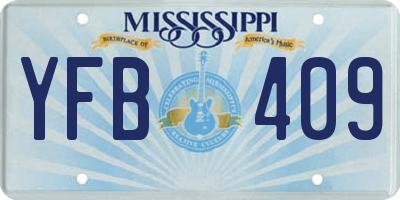 MS license plate YFB409