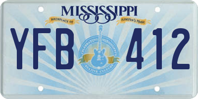 MS license plate YFB412