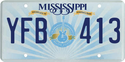 MS license plate YFB413