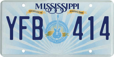 MS license plate YFB414