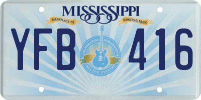 MS license plate YFB416