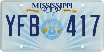 MS license plate YFB417