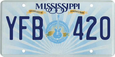 MS license plate YFB420