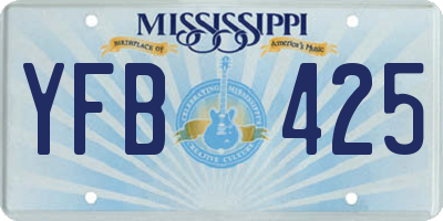 MS license plate YFB425