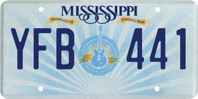 MS license plate YFB441